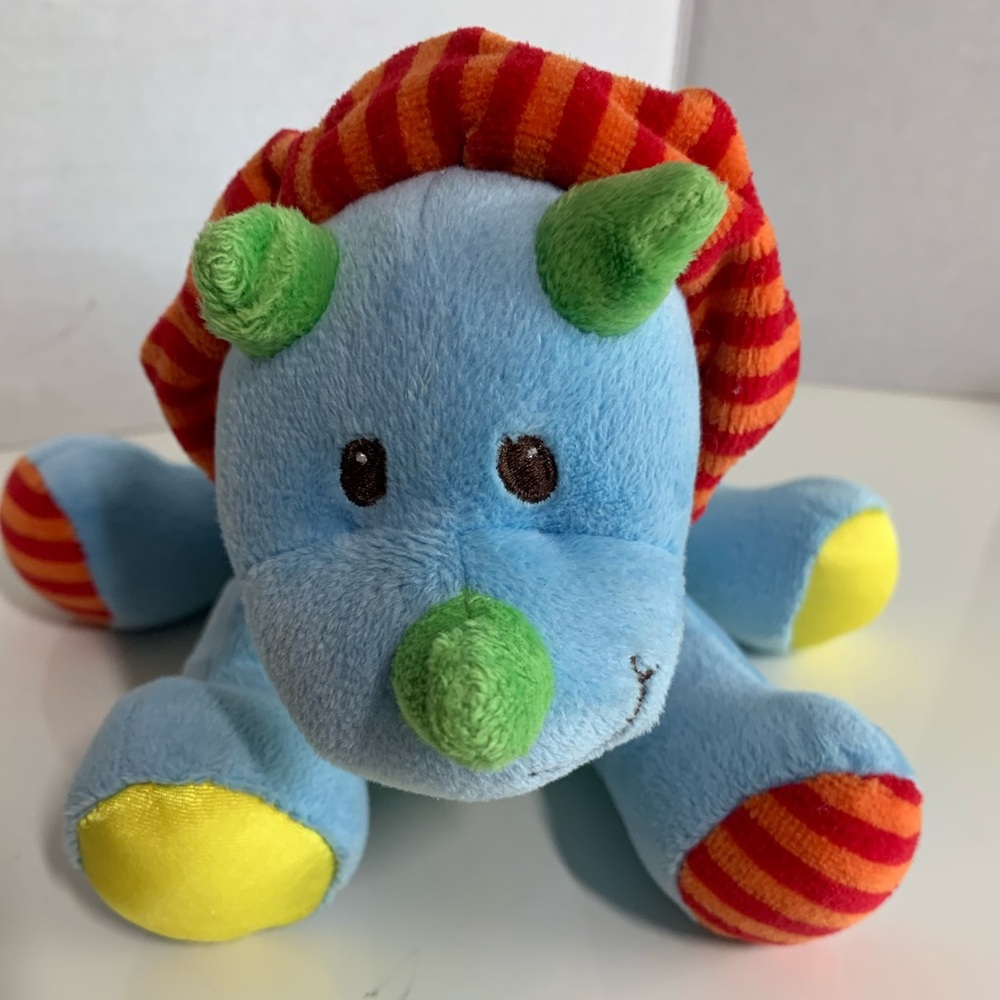 Mary Meyer Okey Dokey Dino musical plush toy. Triceratops.